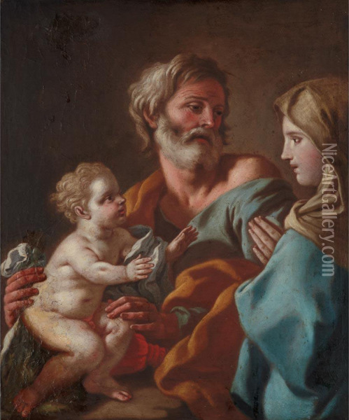 Holy Family Oil Painting - Pietro Bardellino