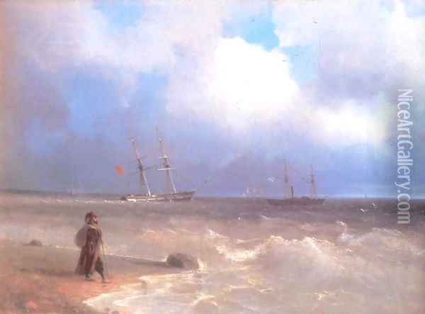 Sea Coast Oil Painting - Ivan Konstantinovich Aivazovsky