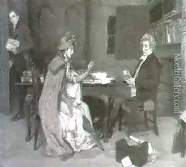 Her Lawyer Oil Painting - Frank Dadd