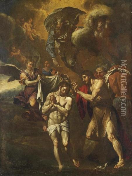 The Baptism Of Christ Oil Painting - Francesco Solimena