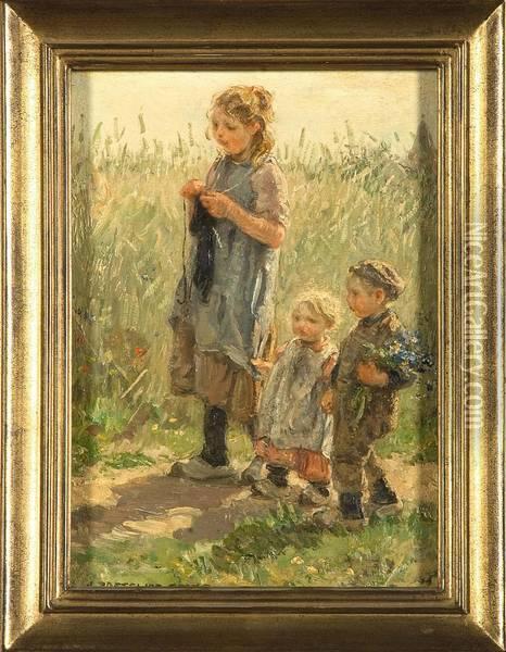 La Promenade Des Enfants Oil Painting - Jan Zoetelief Tromp