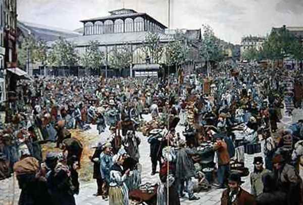 The Market at Les Halles 1888 Oil Painting - Felicien baron de Myrbach-Rheinfeld