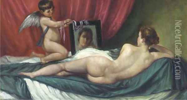 The Rokeby Venus Oil Painting - Diego Rodriguez de Silva y Velazquez