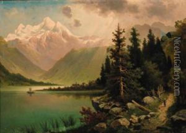 An Extensive Alpine Landscape Oil Painting - Anton Pick