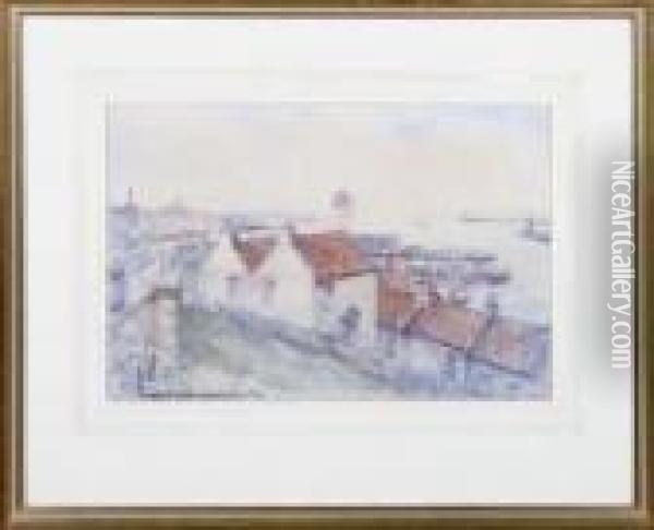 The Tyne Harbour Oil Painting - Victor Noble Rainbird