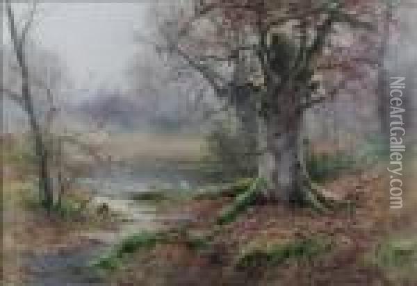 Autumnal River Landscapes Oil Painting - Thomas Tayler Ireland