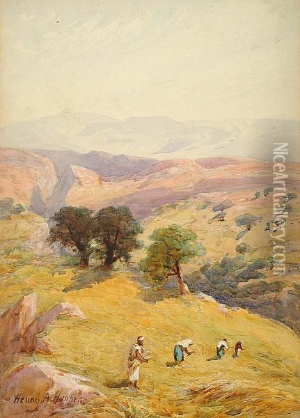 The Fields Between Jerusalem And Jericho Oil Painting - Henry Andrew Harper