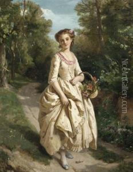 An Afternoon Stroll Oil Painting - Henry Guillaume Schlesinger