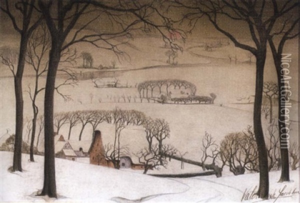 Paysage D'hiver - Winterlandschap Oil Painting - Valerius De Saedeleer