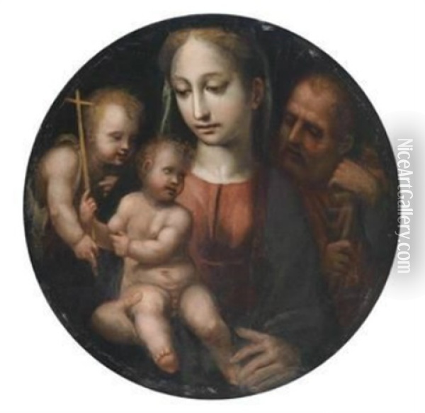 Madonna Mit Kind, Dem Heiligen Joseph Und Johannesknaben Oil Painting - Bartolomeo Neroni