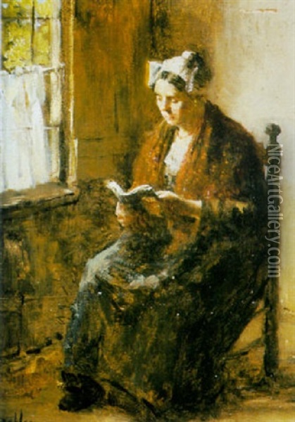 A Woman Reading Oil Painting - Bernard de Hoog