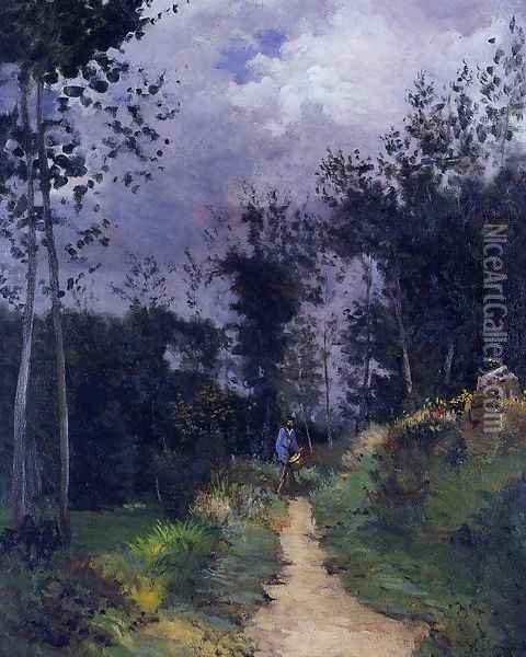 Rural Guardsman in the Fountainbleau Forest Oil Painting - Alfred Sisley
