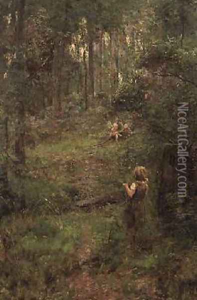 What the Little Girl Saw in the Bush 1904 Oil Painting - Frederick McCubbin