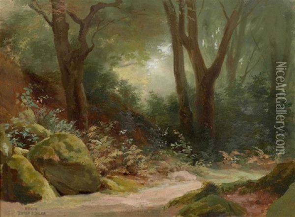 Forest Clearing Oil Painting - Fritz Zuber-Buehler