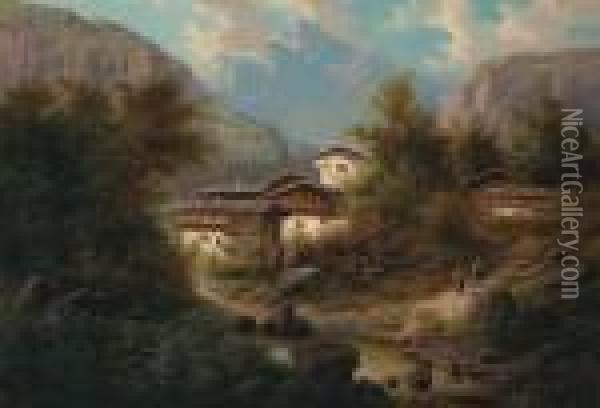 Scene From South Tyrol Oil Painting - Albert Rieger