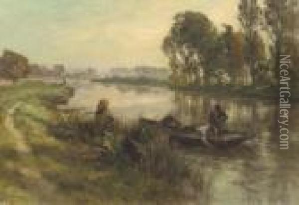 Le Bateau Oil Painting - Leon Augustin Lhermitte