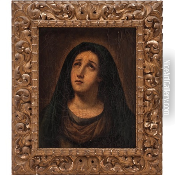 Virgen Piadosa Oil Painting - Francisco Morales van den Eyden