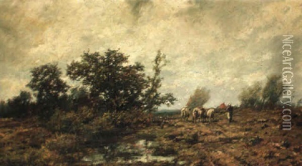 Vachere Dans Un Paysage Oil Painting - Jacques Rosseels