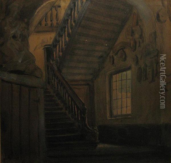 Interieur D'une Maison De Maitre Oil Painting - Henri De Braeckeleer