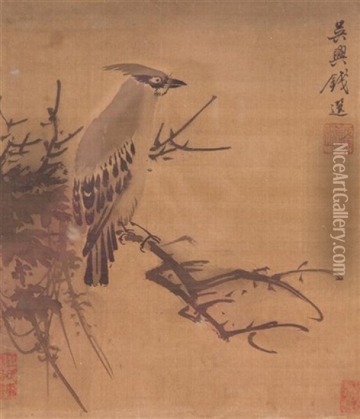 Bird In Profile Oil Painting -  Qian Xuan