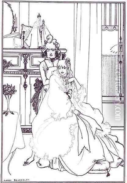 The Coiffing, from the poem 'The Ballad of a Barber', in 'The Savoy', 1896 Oil Painting - Aubrey Vincent Beardsley