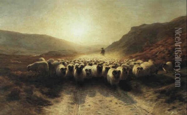 Leaving The Hills Oil Painting - Joseph Farquharson