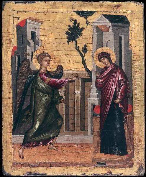 The Annunciation Oil Painting - Cretan Unknown Master