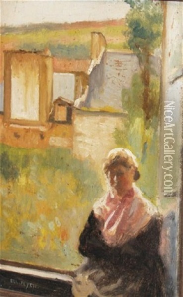 Woman At A Window Oil Painting - Eugene Feyen