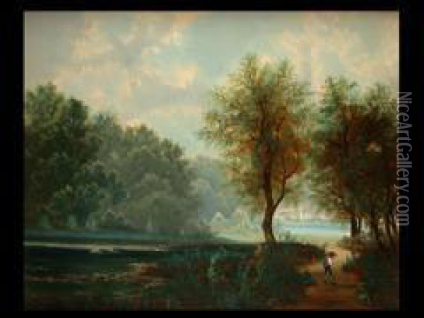 Der Wanderer Oil Painting - August Kessler
