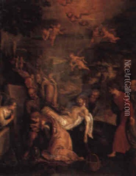 The Entombment Oil Painting -  Pozzoserrato