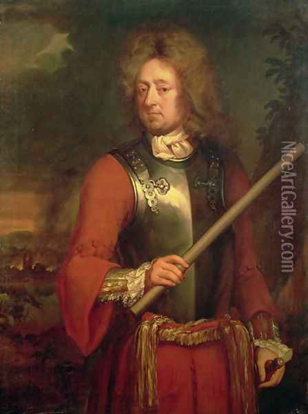 John Churchill (1650-1722) Duke of Marlborough, after 1847 Oil Painting - Louis Coblitz
