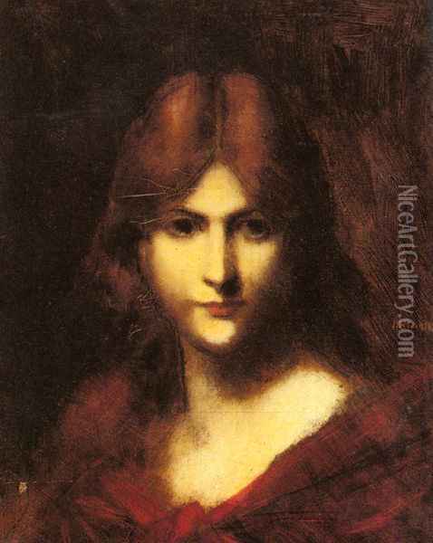 A Red-haired Beauty Oil Painting - Jean-Jacques Henner