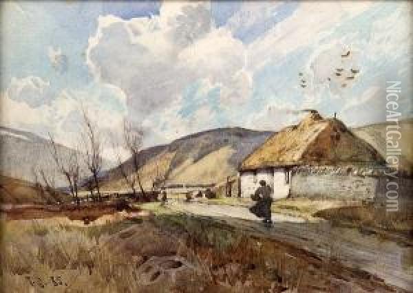 The Yarrow Valley, Near Selkirk Oil Painting - Tom Scott
