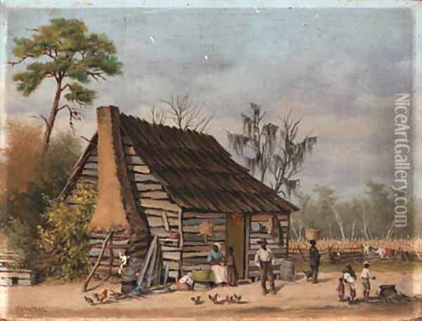 Cabin scene Oil Painting - William Aiken Walker