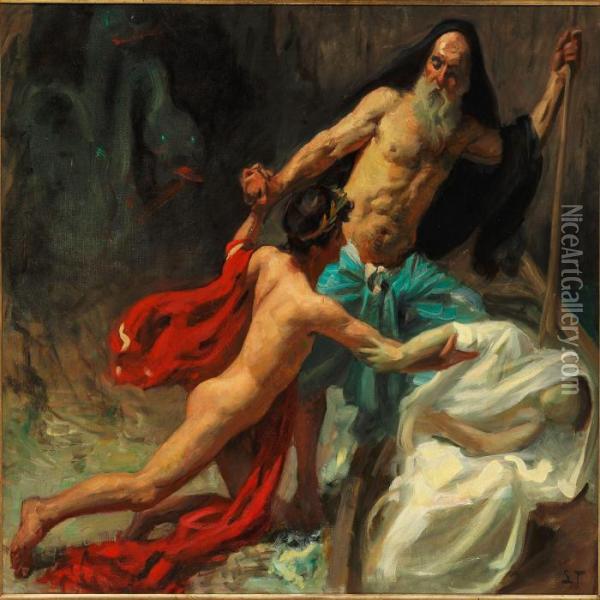 Orpheus Og Eurydike Oil Painting - Laurits Regner Tuxen