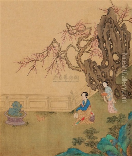 Lady Oil Painting -  Qiu Ying