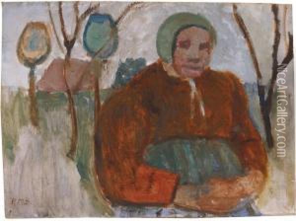 Armenhauslerin Im Gartensitzend Oil Painting - Paula Modersohn-Becker