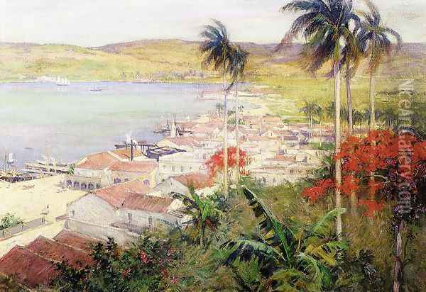 Havana Harbor Oil Painting - Willard Leroy Metcalf