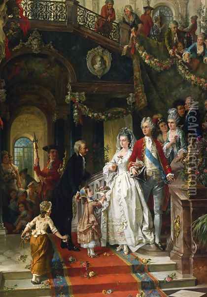 The Wedding Party Oil Painting - Carl Herpfer