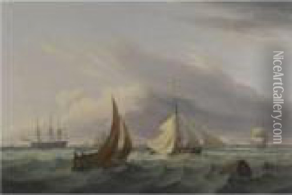 Shipping Off Margate Oil Painting - Thomas Luny