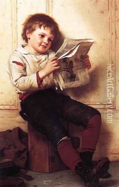 The Bootblack Oil Painting - John George Brown
