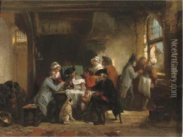 Spreading The News Oil Painting - Herman Frederik Carel ten Kate