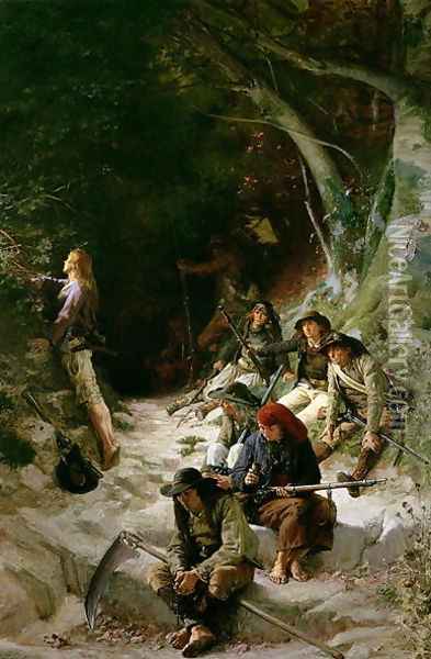 The Ambush Oil Painting - Charles Alexandre Coessin de la Fosse