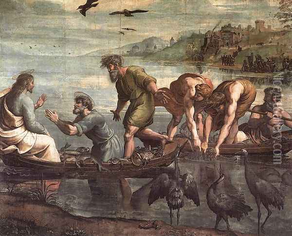 The Miraculous Draught Of Fishes Oil Painting - Raphael