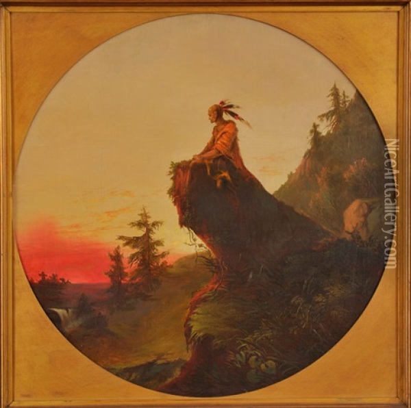 Indian On Lookout Oil Painting - George Winter