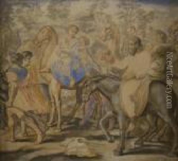 Storie Di Giuseppe Oil Painting - Pietro Da Cortona (Barrettini)
