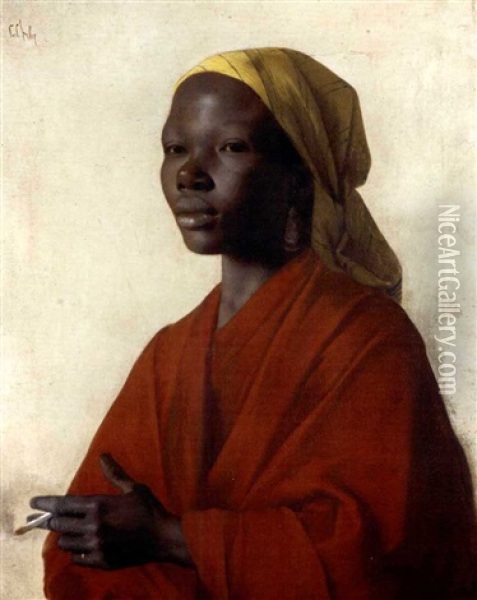 Sudanese Beauty Oil Painting - Carl Leopold Mueller