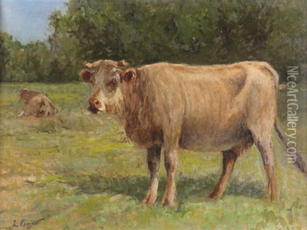Kuhe Auf Der Weide Oil Painting - Leonardo Bazzaro