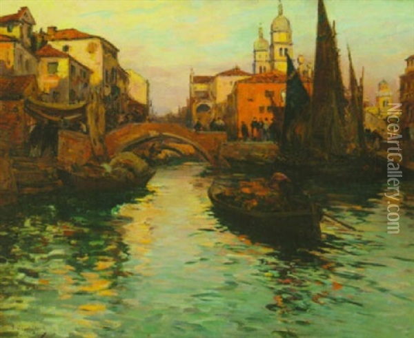Canal A Venise Oil Painting - Fernand Marie Eugene Legout-Gerard