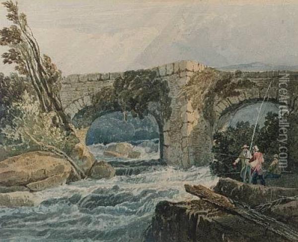 The Stone Bridge Oil Painting - Samuel Prout
